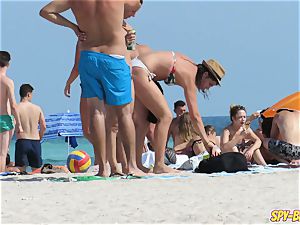 naughty inexperienced phat bra-stuffers teens hidden cam Beach video