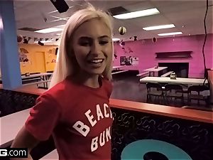 tiny teenager Kiara heads from skating rink to throating penis